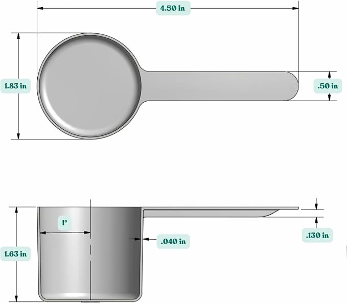 1/4 Cup (4 Tablespoon | 2 Oz. | 60 mL) Long Handle Plastic Measuring Scoop for Coffee, Protein Powder, Pet Food, Spices, Grains, Dry Goods – Food-Grade BPA-Free (Pack of 10)