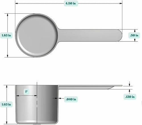 1/4 Cup (4 Tablespoon | 2 Oz. | 60 mL) Long Handle Plastic Measuring Scoop for Coffee, Protein Powder, Pet Food, Spices, Grains, Dry Goods – Food-Grade BPA-Free (Pack of 1)