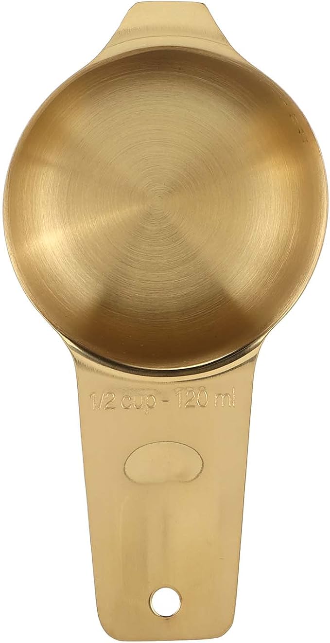 Measuring Cups and Spoons Set, Stainless Steel Baking Measuring Scoop Set, 18PCS Gold Coffee Spoon Cup with Scale Plate for Cooking and Baking Home Kitchen