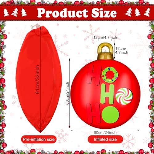 Jetec 4 Pcs Giant Inflatable Christmas Ball, Polka, Color 5