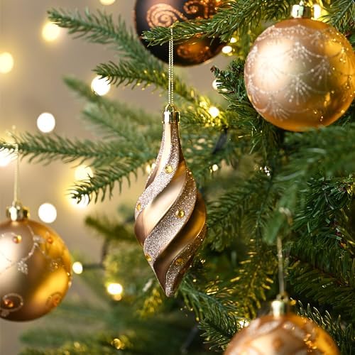 Valery Madelyn Christmas Tree Decorations Set, 40ct Bronze Copper and Gold Shatterproof Christmas Ball Ornaments Bulk, Luxury Hanging Ornaments for Xmas Holiday Party Decor
