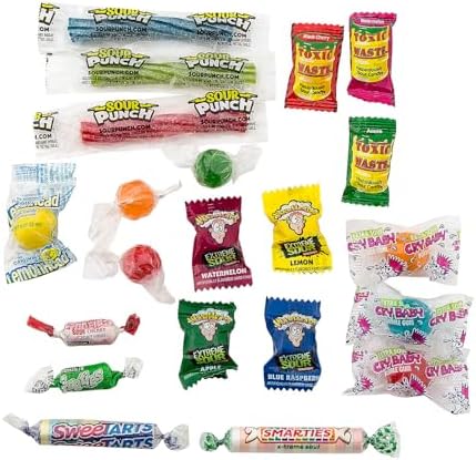 Bulk Sour Candy Assortment, 1000 Individually Wrapped Pieces, 10 Pounds