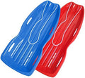 Slippery Racer Downhill Xtreme Flexible Adults and Kids Plastic Toboggan Snow Sled for up to 2 Riders with Pull Rope and Handles