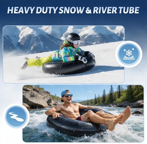 44 Inch Snow & Water Tire Tubes, 2 Pack Heavy-Duty Butyl Rubber