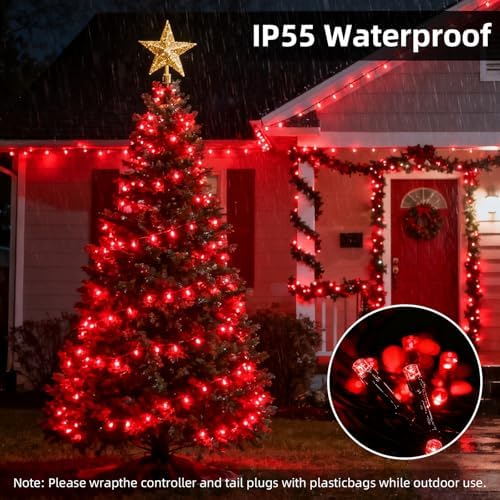 500 LED Red Christmas Lights Christmas Tree Light Outdoor