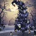 Daifunli 6 ft Black Christmas Tree with Light - Prelit Halloween Crooked Neck Christmas Tree Artificial for Xmas Holiday Party Indoor Outdoor Decoration