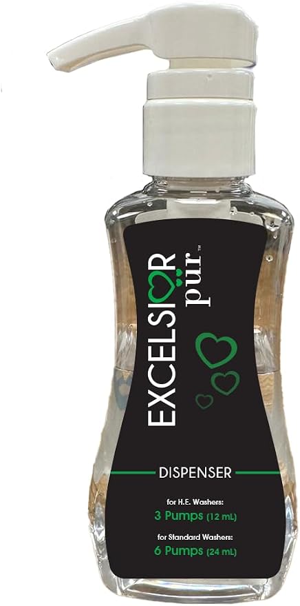 Excelsior Pür HE Laundry Detergent Liquid 7.5x Fragrance Free Concentrated 333 Loads 4 Liter W/Natural Stain Remover, High Efficiency Washing Detergent Laundry Soap Works In All Washers Unscented