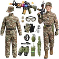 Halloween Kids Army Costume for Boys with Camo Gloves