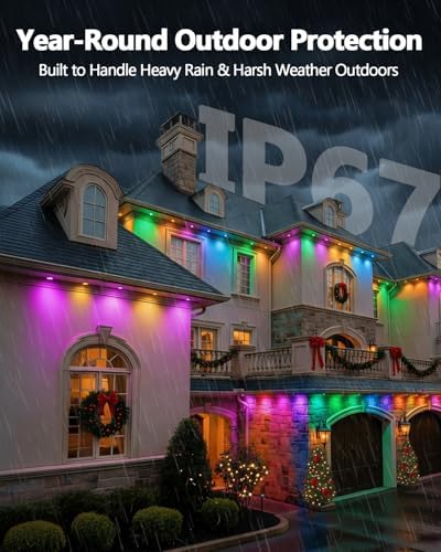 Christmas Smart RGB Permanent Lights for House (54Ft 36LED)