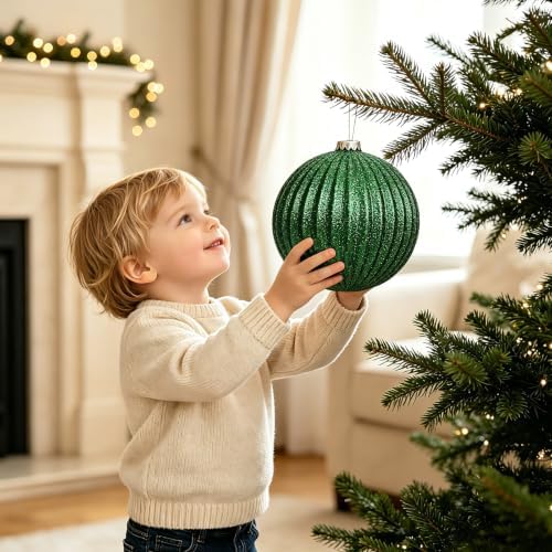 SHareconn 6 Inch/150mm Large Christmas Ball Ornaments for Xmas Tree, 8Pcs