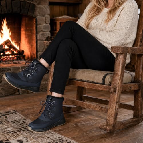 Women's Snow Ankle Boots Winter Lace-up Booties Warm Water Resistant 5.5-11