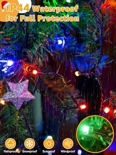 BrightChristmas 500 LED 164 FT Christmas Lights, Waterproof Outdoor String Lights with Remote and Timer, Christmas Tree Lights with 8 Modes Dimmable, Fairy Lights for Holiday Decor (Multicolor)