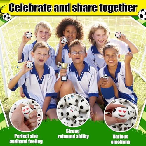 Libima 120 Pcs Mini Face Soccer Football Fidget Toy Bulk, 2 Inch