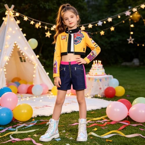 Pop Star Costume Kids Girls Fantasy Stage Outfit Halloween Costumes Set