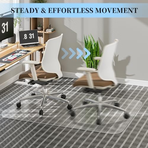 Office Chair Mat for Carpet 45"×54" Protector Mat，Ideal for Low Pile Carpet