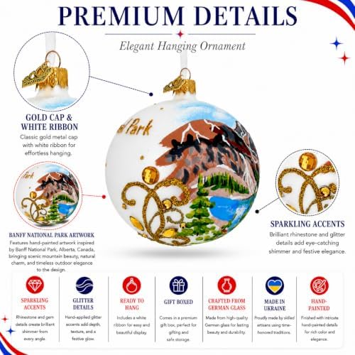 Banff National Park, Alberta, Canada Glass Christmas Ornament