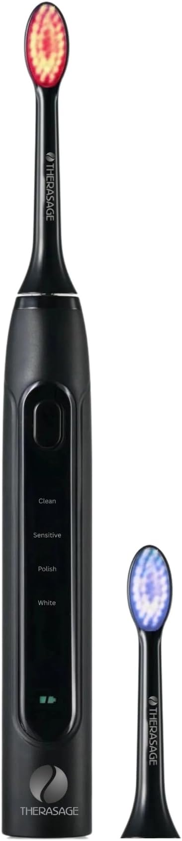 TheraSmile Rechargeable Sonic Toothbrush with Red & Blue Light Therapy, 31,000 Brush Strokes per Minute, Water-Resistant