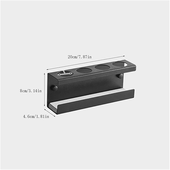 Toothbrush Rack Aluminum Toothbrush Holder Wall-mounted Gun Gray Toothpaste Holder 4-slot Storage Rack Easy to Install without Drilling Bathroom Toothbrush Holder(L20cm)