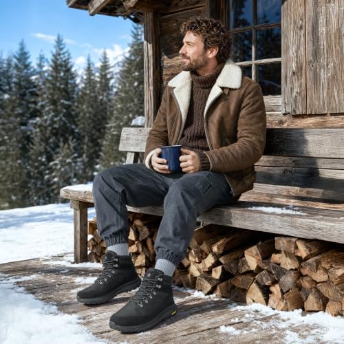 FitVille Extra Wide Winter Boots for Men, Water Repellent Snow Boots