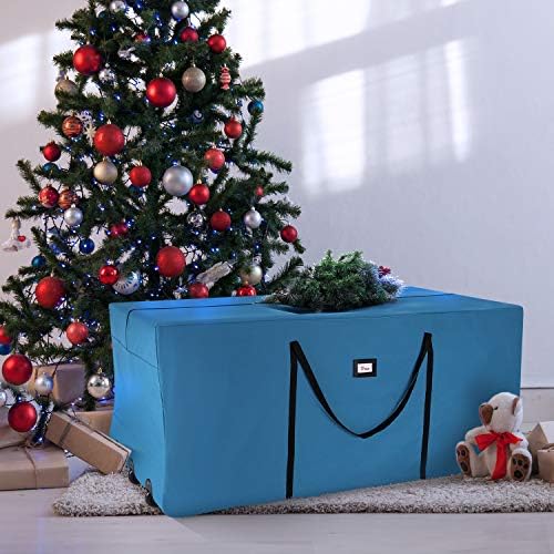 Hearth & Harbor 9 ft Rolling Christmas Tree Storage Bag - Artificial Christmas Tree Bag with Reinforced Handles, Dual Zipper, Wide Opening and Wheels - Storage Container for Trees and Decorations