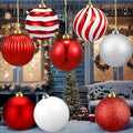 Deekin 8 Pack Large Christmas Ornaments Balls, 6 Inch Jumbo Glitter, Vivid