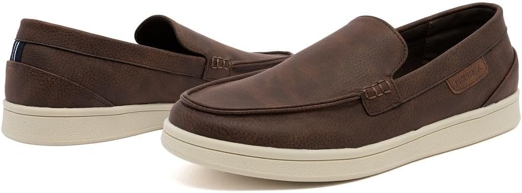 Nautica Men's Slip-On Loafers Casual Moc Toe Sneakers Boat Shoes Slipper for Men – Lightweight & Comfortable - Derwin