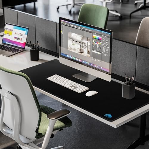Cacoy 43" x 20" Extended Gaming Mouse Pad XXL, Large Mouse Mat with Stitched Edges, Non-Slip Rubber Base Computer Keyboard Mat, Premium Textured Surface Desk Mat Optimized for Speed and Control, Black