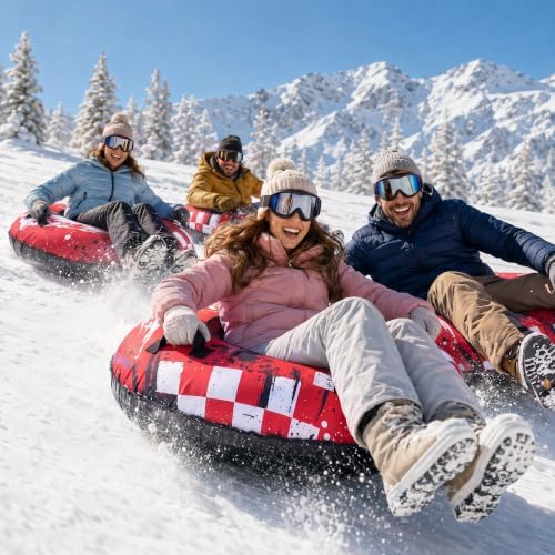MOPHOTO Snow Tube, 39"/42" Heavy Duty Inflatable Snow Tube, Supports 550lbs