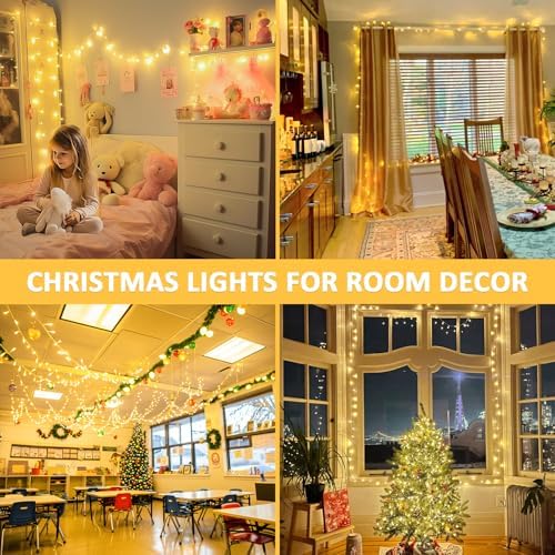 JMEXSUSS 150 LED String Lights for Bedroom, Classroom Lights Plug in