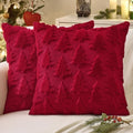 MIULEE Christmas Throw Pillow Covers Burgundy Red Set of 2 20x20