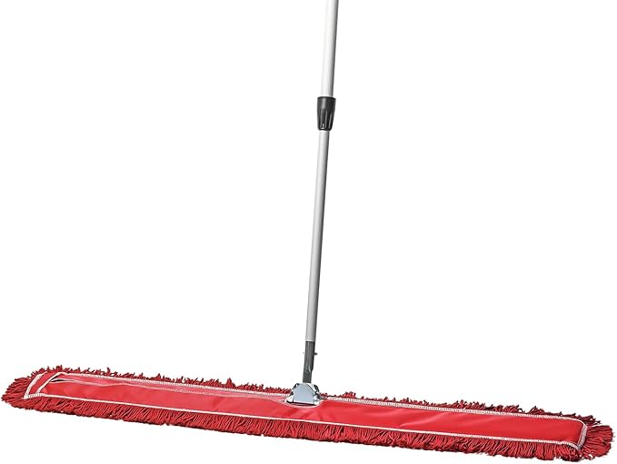 48 Inch Red Commercial Dust Mop & Floor Sweeper with Extendable Handle – Mop for Hardwood, Tile, and Concrete Floor Cleaning