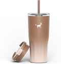 CHEERFUL GOAT Ceramic Lined Coffee Travel Mug – Stainless Steel Travel Coffee Tumbler with Ceramic Liner, with lid, 21 OZ Cup for Hot and Cold Water Coffee at Home, Office, or On the Go (Latte Ombre)