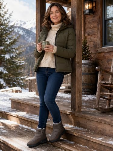 SHIBEVER Women Winter Snow Boots: Waterproof Slip on Fur Warm Ankle Boot
