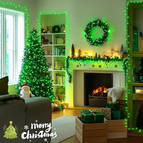 JMEXSUSS 150 LED Green Christmas Lights Indoor, Green Lights for Halloween
