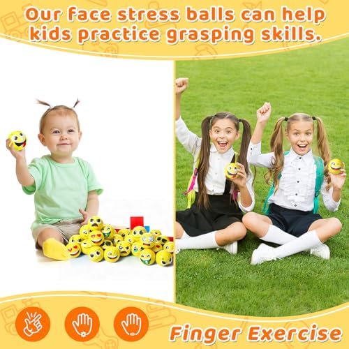 Libima 120 Pcs Mini Face Ball Fidget Toy Bulk, 2 Inch