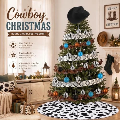 Sosation 29 Pcs Modern Western Christmas Tree Decor Complete Set