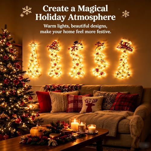 Christmas Magic Trail Wall Light, LED Cascading Holiday Decor，A2