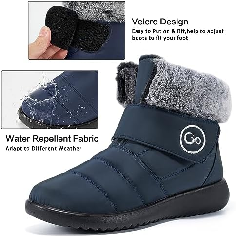 Reimferce Womens Snow Boots for Winter: Comfortable & Warm for All Day Wear - Waterproof Non Slip Booties for Commute Outdoor Walking