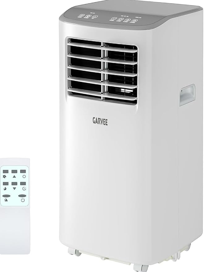 Garvee 3-in-1 Portable Air Conditioner, 8,000 BTU Portable AC Unit with Cooling, Dehumidifier & Fan for Rooms up to 350 sq.ft with Remote Control, Sleep Mode, 24H Timer and Window Kit