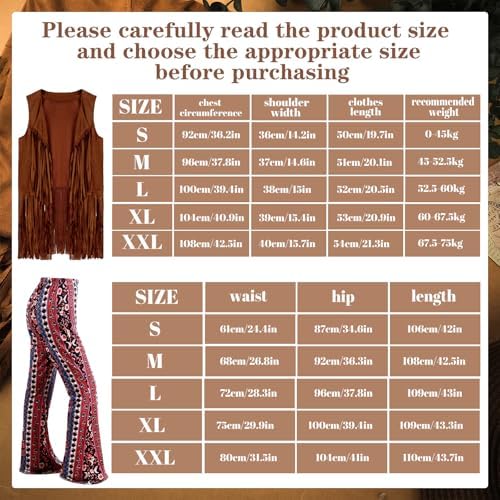 Leumoi 5 Pcs 60s 70s Costume for Women Disco Outfits
