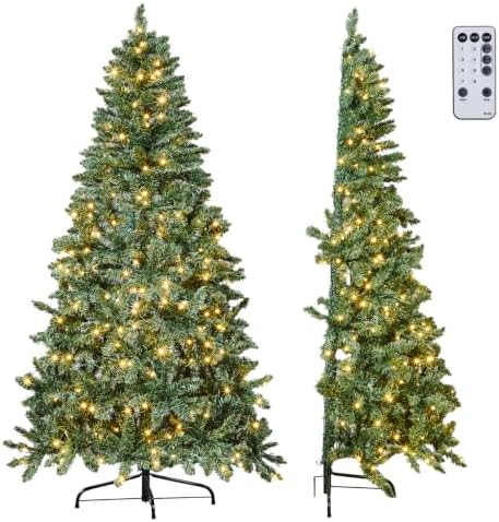 VINGLI 6FT Pre Lit Half Christmas Tree with 250 LED Lights