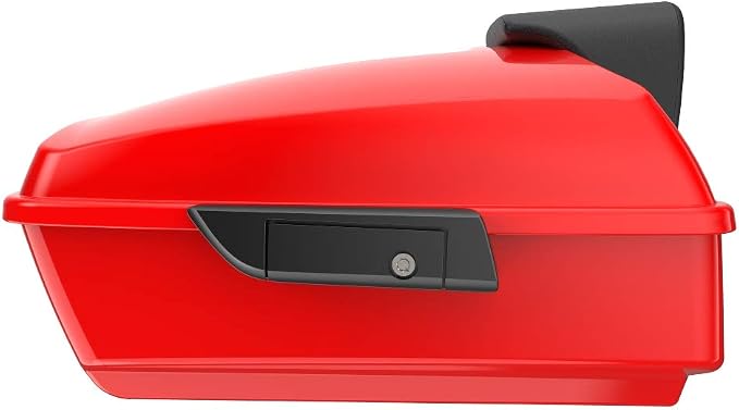 Advanblack Road Glide Tour Trunk Pack Scarlet Red Chopped Tour Trunk Pack Backrest Pad for '97-'25 Harley Touring Road King Street Glide Electra Glide CVO models