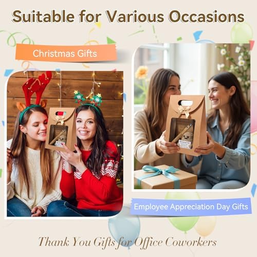 60 PCS/10 Sets Teacher Employee Appreciation Gifts Bulk – Thank You Gifts for Coworkers with Kraft Paper Gift Bags,Greeting Card,Inspirational Notebooks,Phone Stand,Team Gift for Staff, Nurse, Office