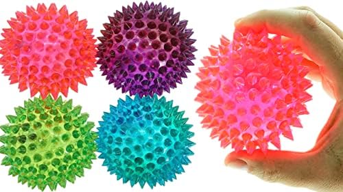 JA-RU Large 3.25" Light Up Spiky Rubber Ball (8 Balls) 699-8s