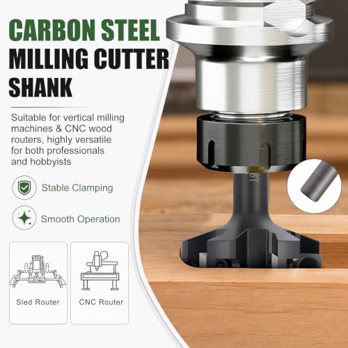 CNC Spoilboard Surfacing Router Bit 1/2'' Shank 2" Diameter 6 Wing