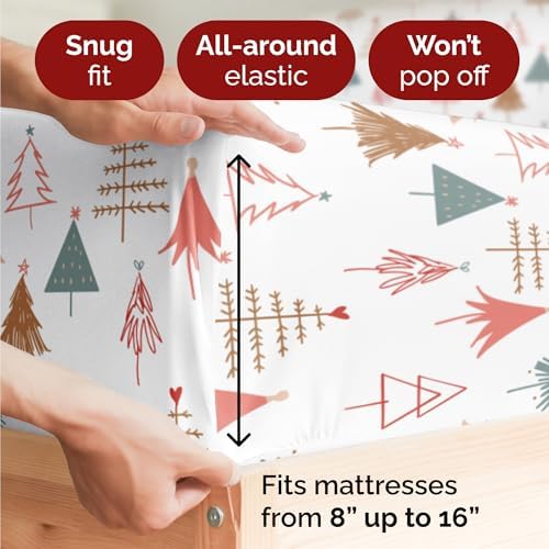 Christmas Sheet Set, Christmas Tree 2, Holiday Xmas Bedding Set - Queen