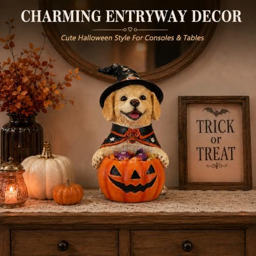 Halloween Golden Retriever Candy Bowl, Pumpkin Candy Holder