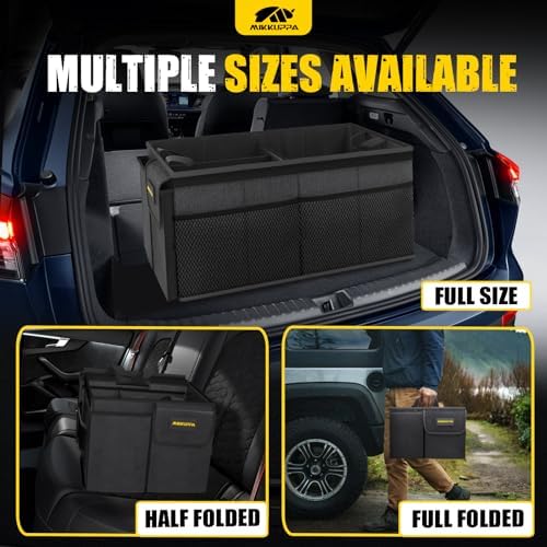 MIKKUPPA Car Trunk Organizer - 50L Collapsible SUV Trunk Organizer, Black