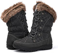 GLOBALWIN Women's Snow Boots Waterproof Mid-Calf Winter Boots with Thermal Fleece Lining, Insulated Cold Weather Protection, and Non-Slip Sole for Snowy Commutes