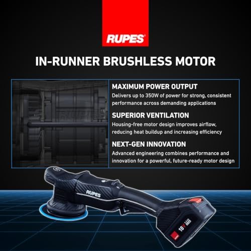 RUPES BigFoot HLR15 iBrid Random Orbital Polisher w/ 2 Batteries & Charger